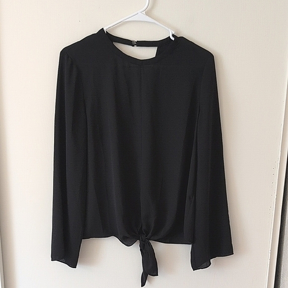 Madewell Tops - Madewell Womens Medium Long Sleeve Blouse Black Classic Office Contemporary